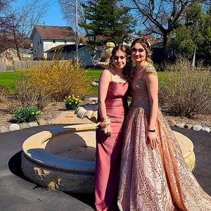Rose gold Prom Dress covered in sparkles  only worn once, looks beautiful